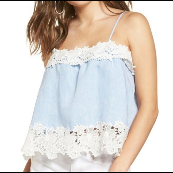 Blank‎ NYC linen and crochet cami - Picture 1 of 6